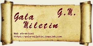 Gala Miletin vizit kartica